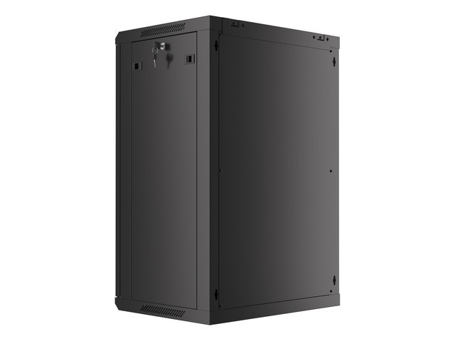 Lanberg rack cabinet 19&quot; wall-mount 18U/600*450 (flat pack) with  glass door black V2