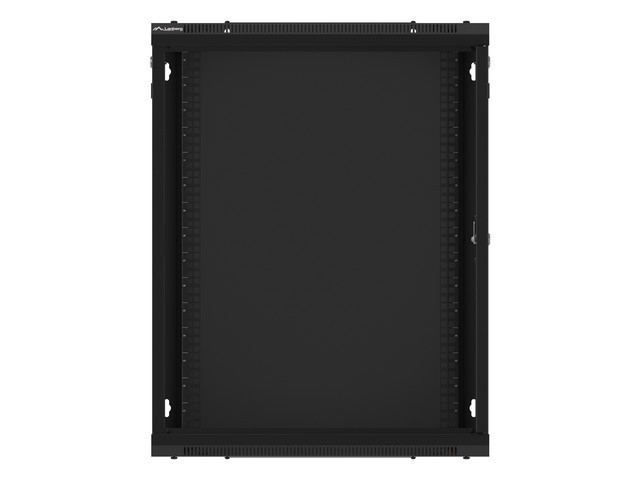 Lanberg rack cabinet 19&quot; wall-mount 15U/600*450 (flat pack) with glass door black V2