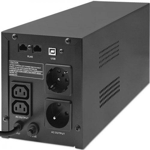 Qoltec line-interactive UPS Monolith | 1500VA | 900W | LCD | USB | RJ45