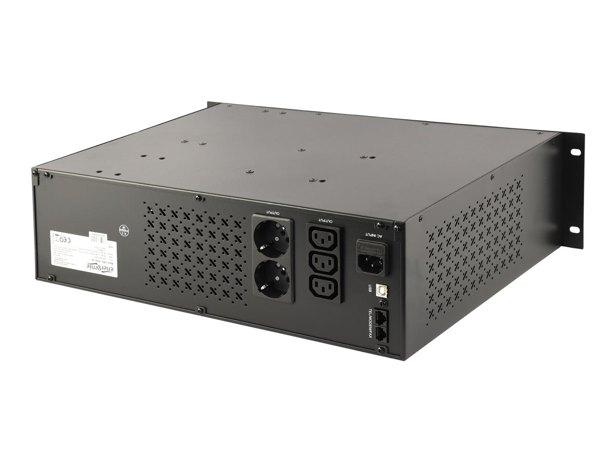 Energenie by Gembird line-interactive UPS 1500VA/900W, 2*Schuko 3*IEC 230V out, 3.4U rackmountable, USB, LCD display