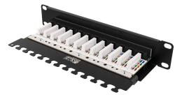 10" patch panel, 12*RJ45, CAT6, UTP, 1U, metal, must