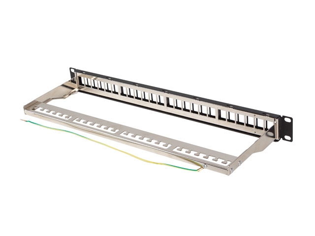Lanberg 19&quot; 1U patch panel, blank, FTP for keystone modules, black