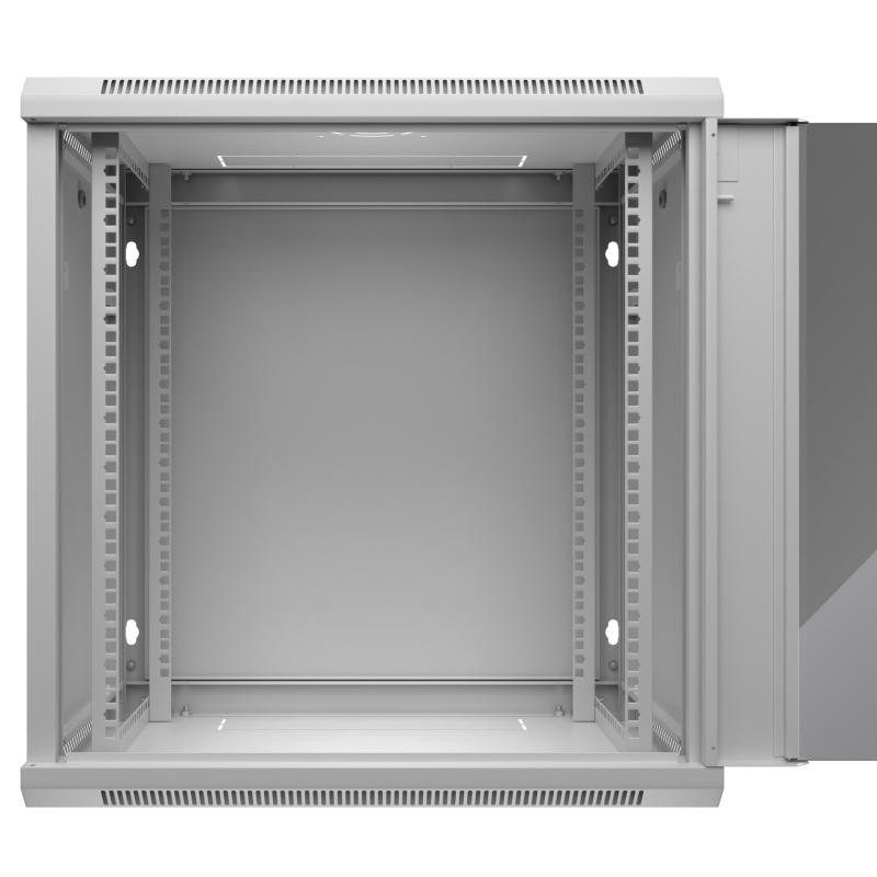 Netrack 19&quot; wall-mount F-Line rack cabinet, 12U 600*450, glass door, gray, flat-pack