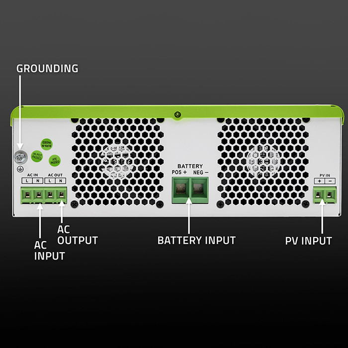 Qoltec modular hybrid off-grid solar inverter 1500W, 100A, 12V, MPPT, sinus, Wi-Fi option, power factor 1.0