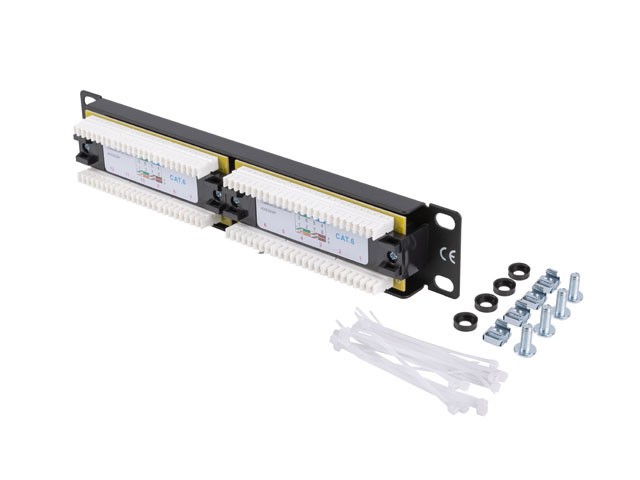 Lanberg 1U 10" 12-port patch panel Cat6 UTP, black