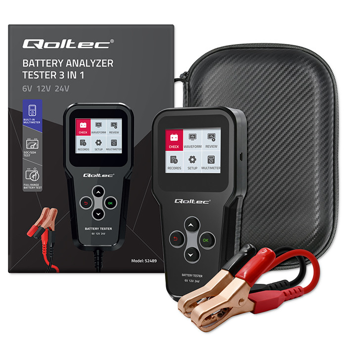 Digitaalne akutester-analüsaator 6V/12V/24V, 30Ah-200Ah, LCD
