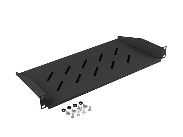 Lanberg 19&quot; 1U fixed shelf, 483*220mm, up to 25kg, black