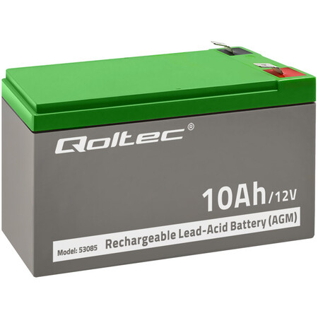 Qoltec AGM battery 12V, 10Ah, long-life