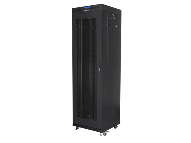 Lanberg 19&quot; v2 free-standing rack cabinet, 42U/600*600 with mesh door (flat pack), LCD, black