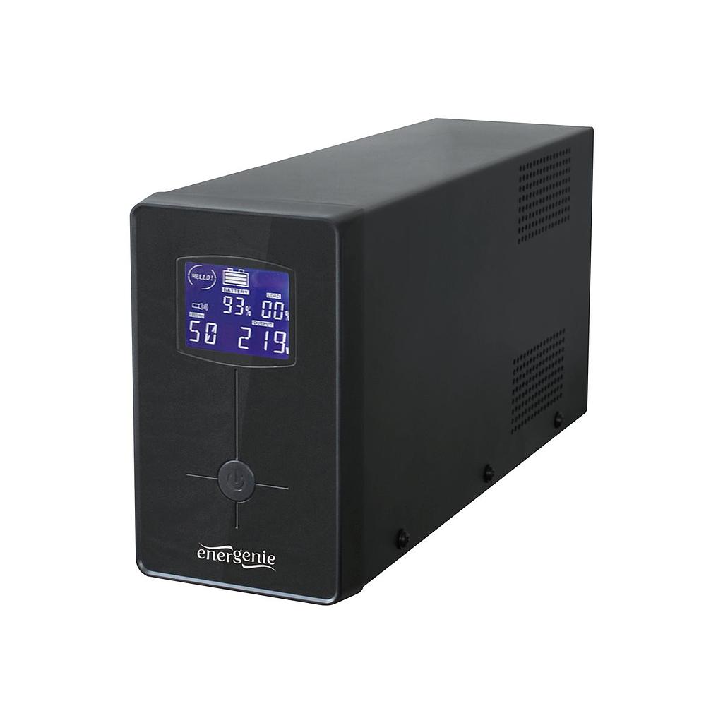 Energenie by Gembird line-interactive UPS 1500VA/900W, AVR, 2*Schuko 3*IEC 230V out, USB, LCD display
