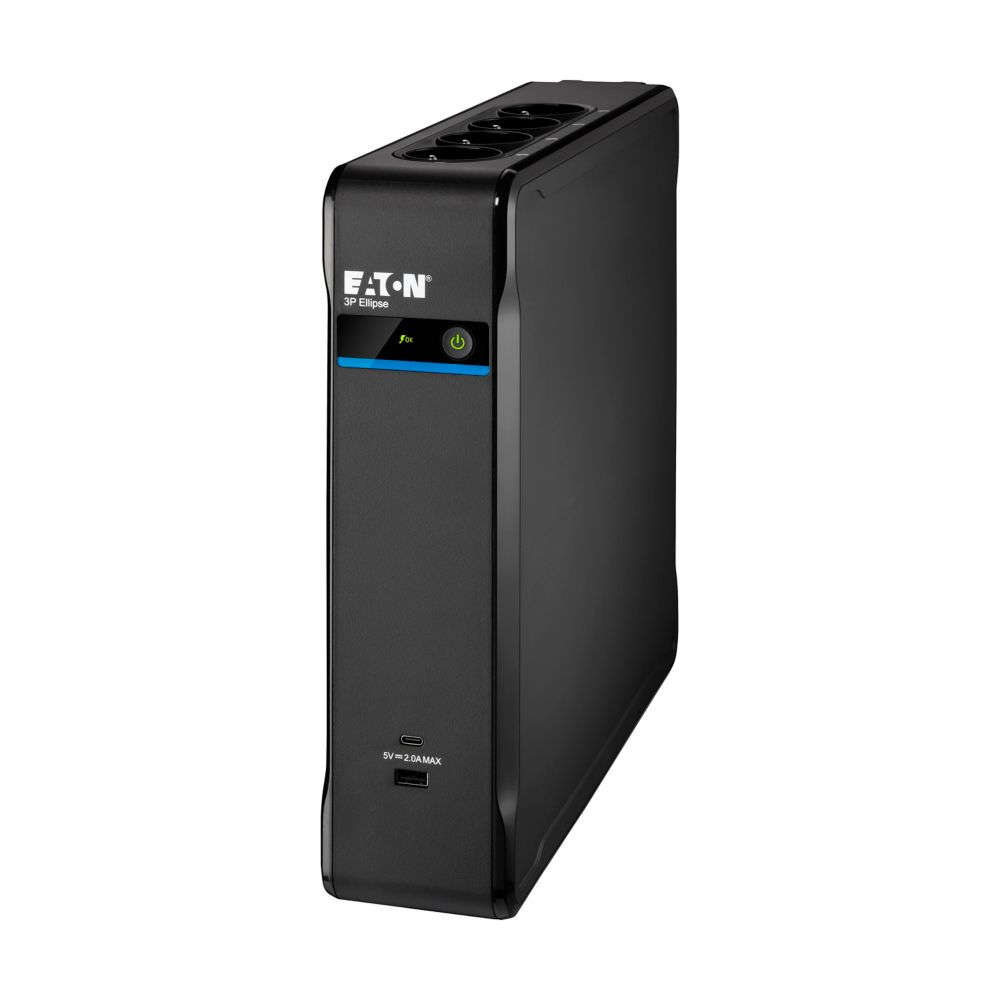 Eaton 3P Ellipse off-line UPS USB IEC, 1300VA/840W, input: C14, outputs: (4) C13, (4) C13 surge only, USB charge, tower