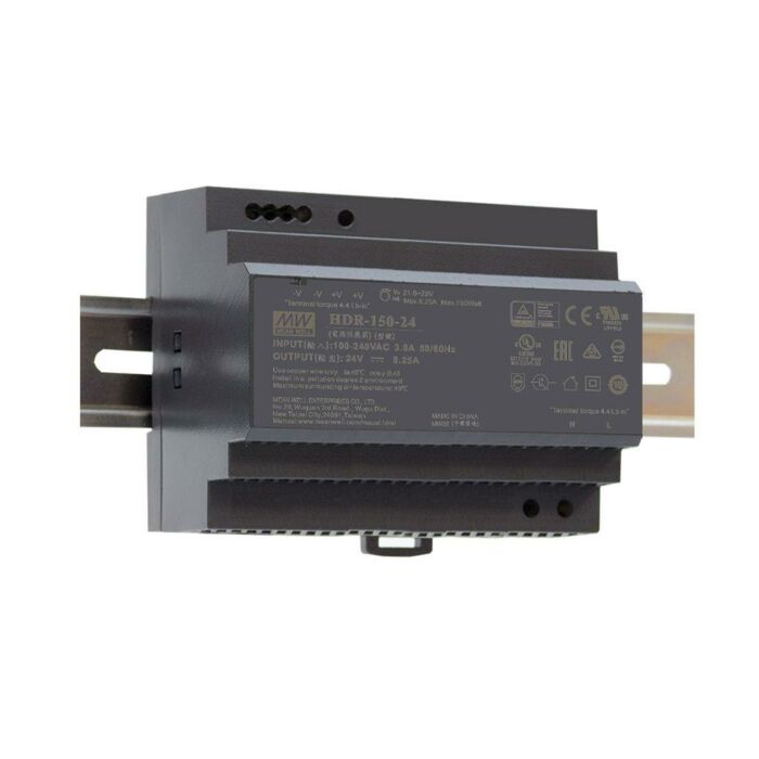 Meanwell toiteplokk DIN-liistule, 150W 24V 6.25A, -30 ... 70C°