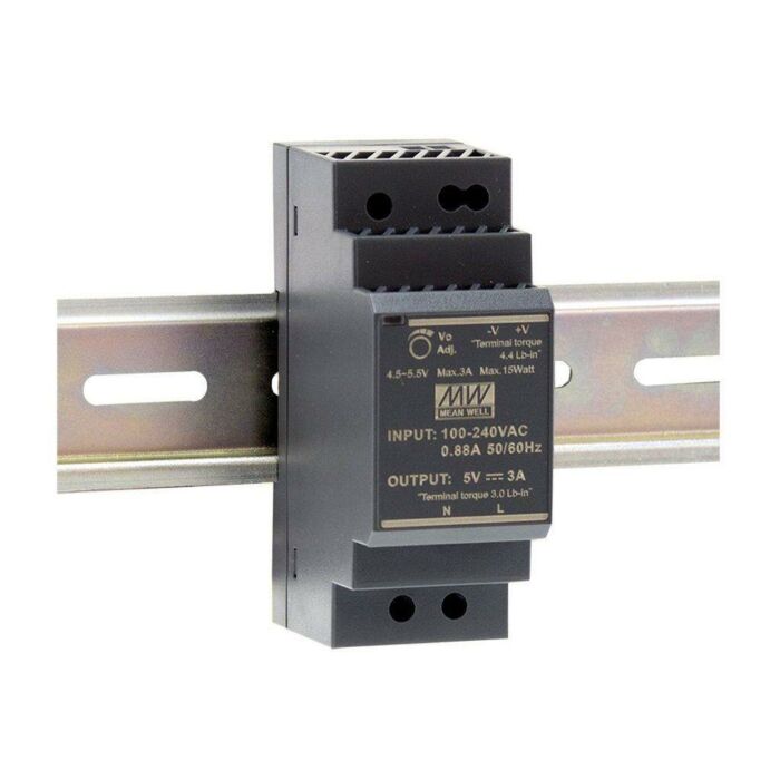 MeanWell toiteplokk DIN-liistule, 24W 12V 2A -30 ... 70C°