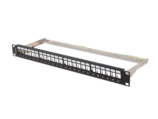 Lanberg 19&quot; 1U patch panel, blank, FTP for keystone modules, black