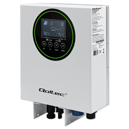 Qoltec solar inverter for water heating ECO, solar boost, MPPT, bypass, LCD, 3kW/4kW, Wi-Fi