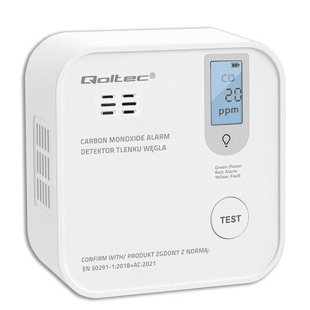 Certified wireless carbon monoxide (CO) sensor with battery, sensor service life 10 years, 85dB alarm, LED