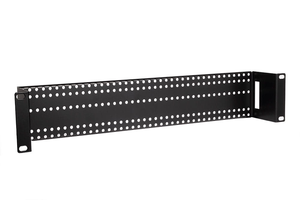 19" 2U rack mounting adapter with holes