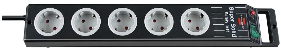 Brennenstuhl super-solid line 5* black power strip