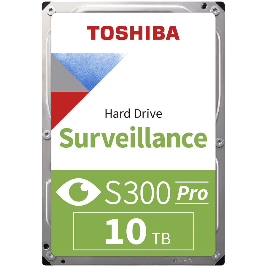 Toshiba video surveillance HDD S300 Pro 10TB CMR, 512MB cache, 3.5", SATA, 64 cameras, 24/7, TBW: 300