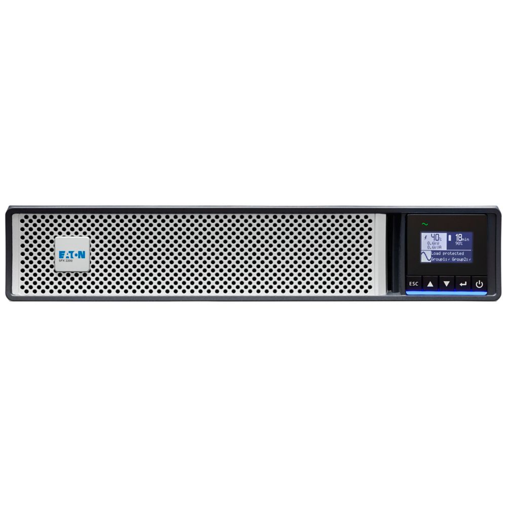 Eaton 5PX Gen2 UPS, 2200VA/2200W, input: C20, output: (8) C13, (2) C19, rack/tower, 2U, network card included