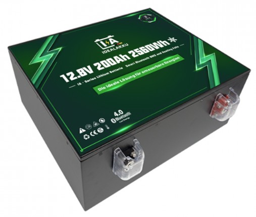 IA seeria LiFePO4 aku 12V, 200Ah, Smart-BMS, Bluetooth &amp; heating