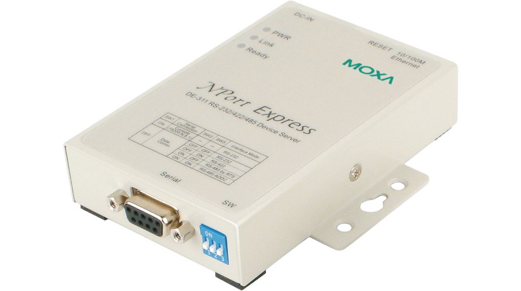 1-port RS-232/422/485 device server with 10/100 Mbps Ethernet connection