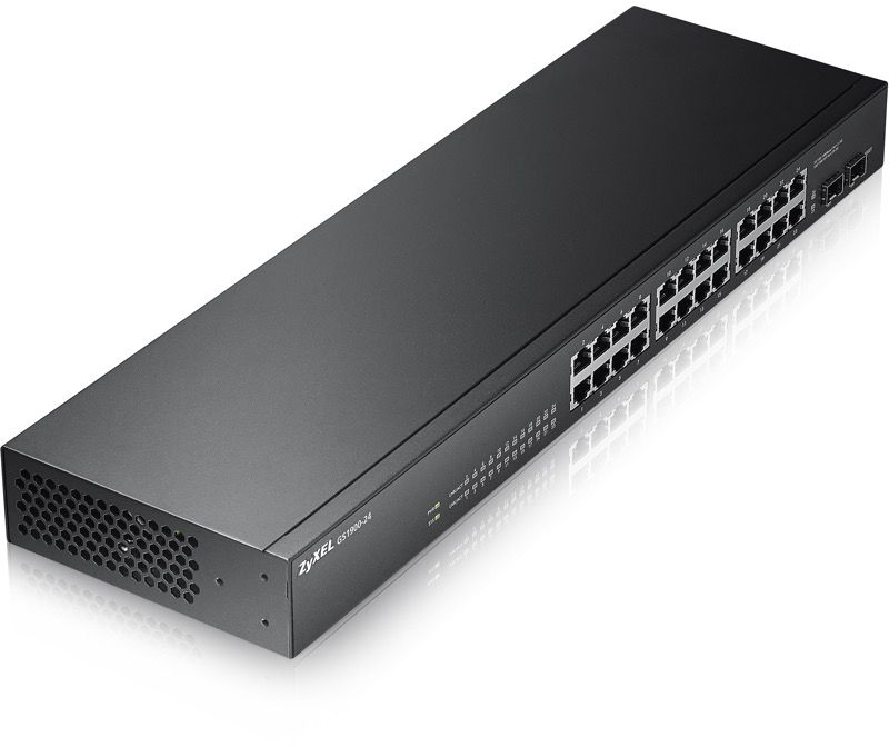 ZyXEL GS1900-24, 24-port GbE L2 smart switch, rackmount, fanless