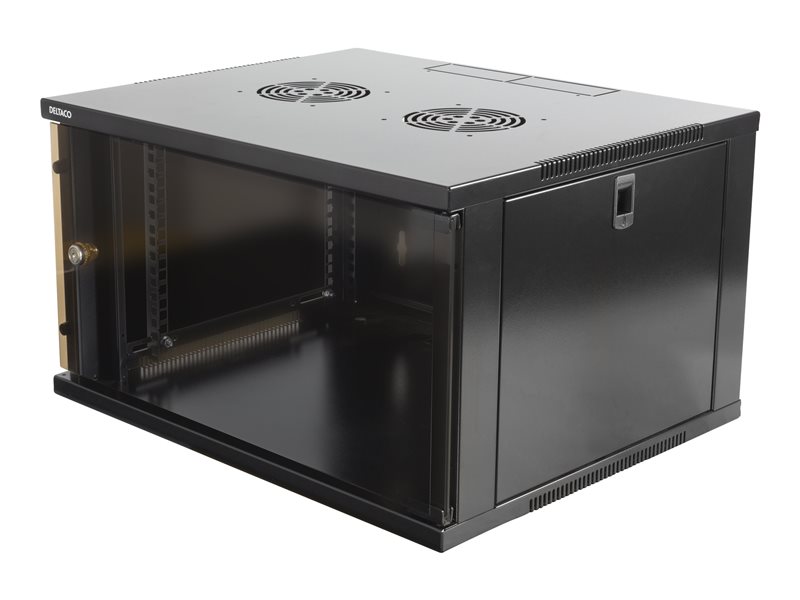 Must 19&quot; 6U klaasuksega seadmekapp, alusele või seinale kinnitatav, 540*450mm.