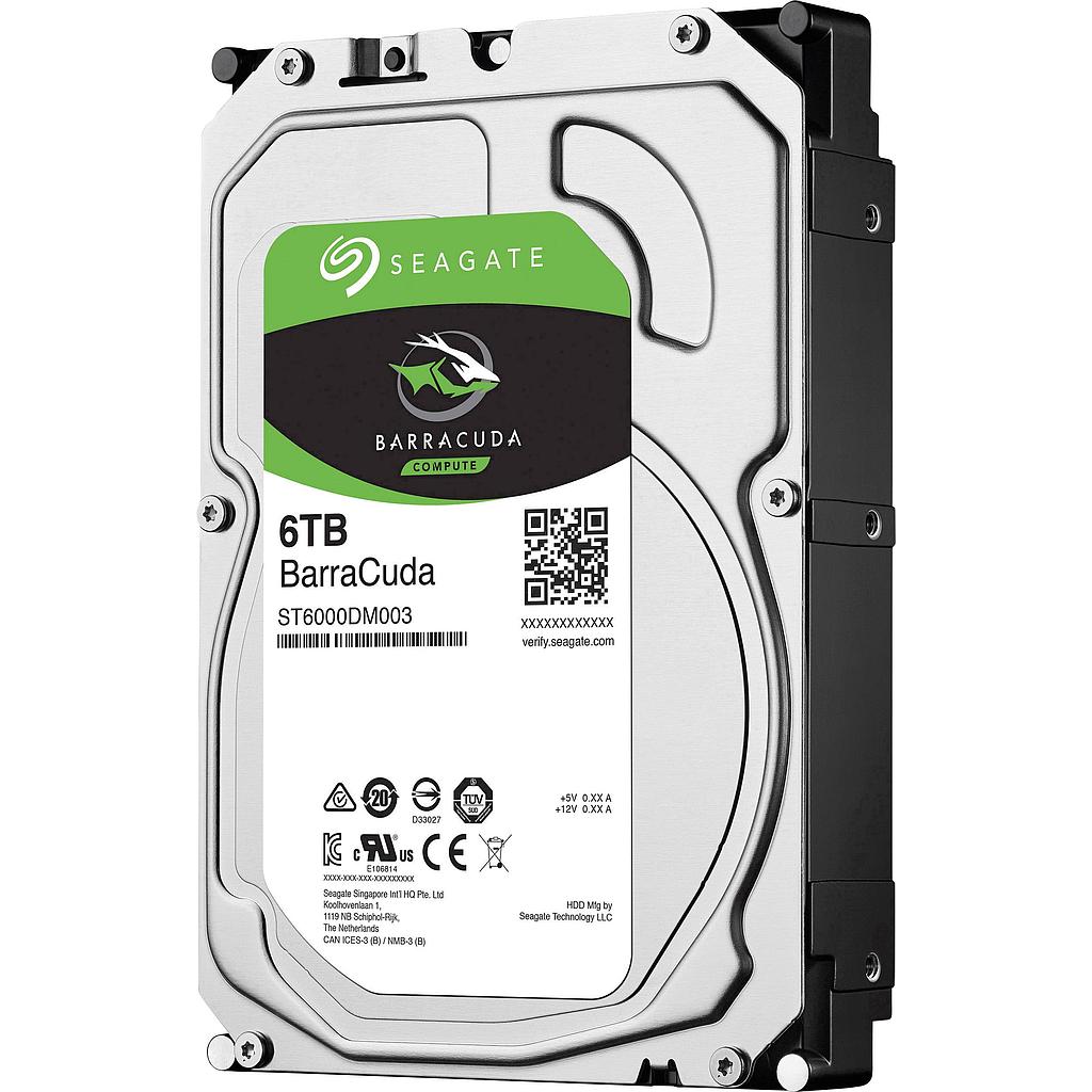 Seagate Barracuda 6TB 3.5" SATA 6 Gb/s HDD, 5400 rpm, 256MB cache