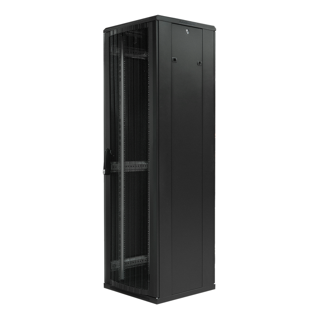 Toten System G, 19" floor cabinet, 42U, 600*600, perforated front door, split perforated rear door, black