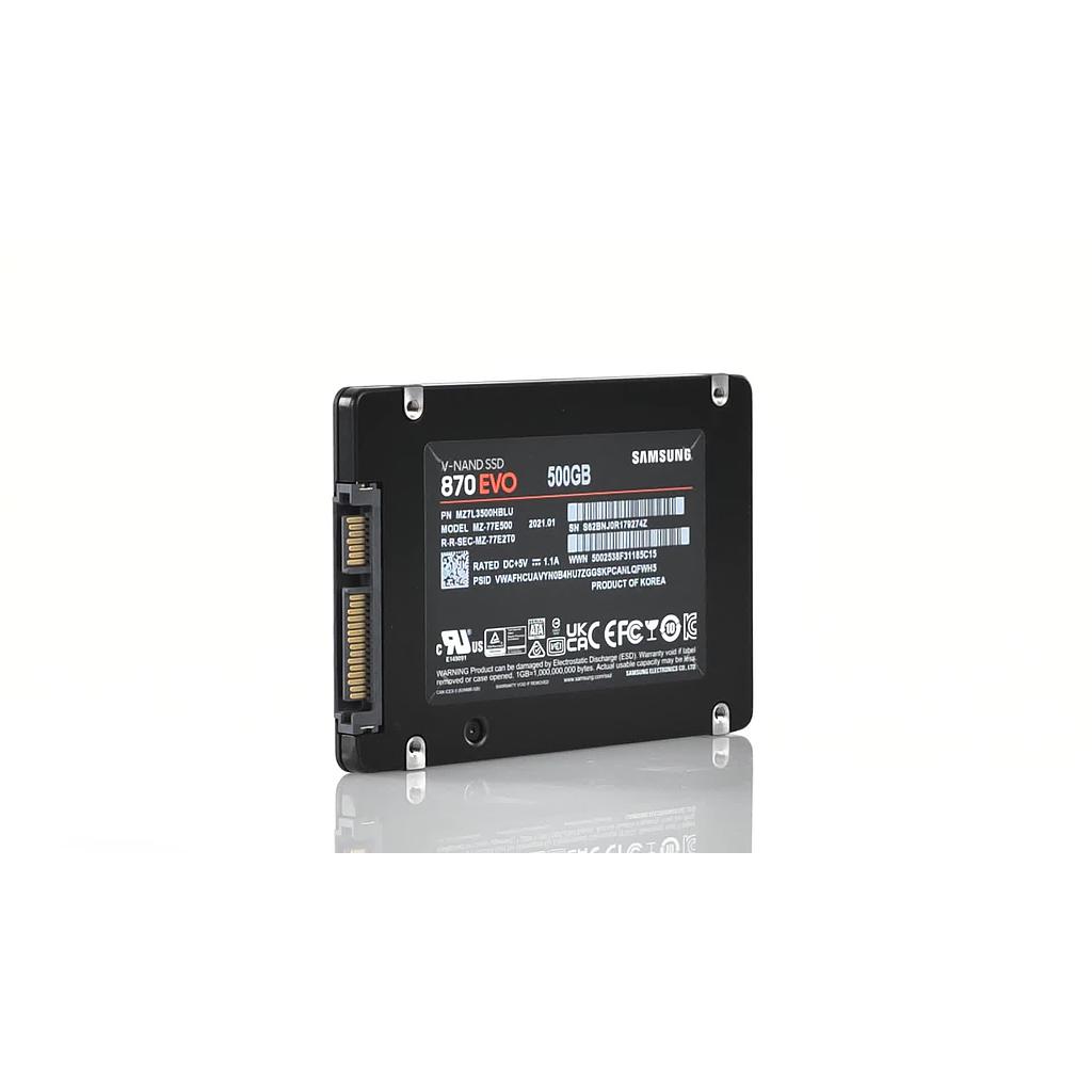 Samsung 870 EVO 500 GB 2.5" (6.35 cm) internal SSD SATA 6 Gbps Retail MZ-77E500B/EU