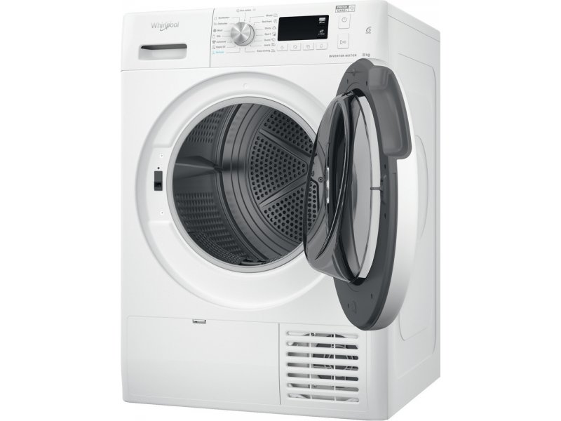 Whirlpool kuivati FFTM1182EE, 8 kg, A++, sügavus 65 cm, soojuspump, SenseInverter mootor, Freshcare+