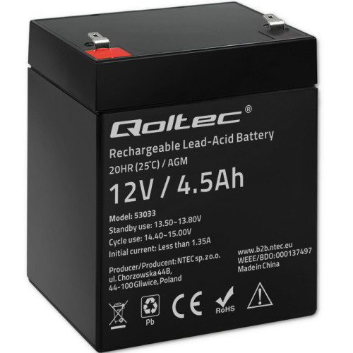 AGM aku 12V, 4.5Ah, longlife