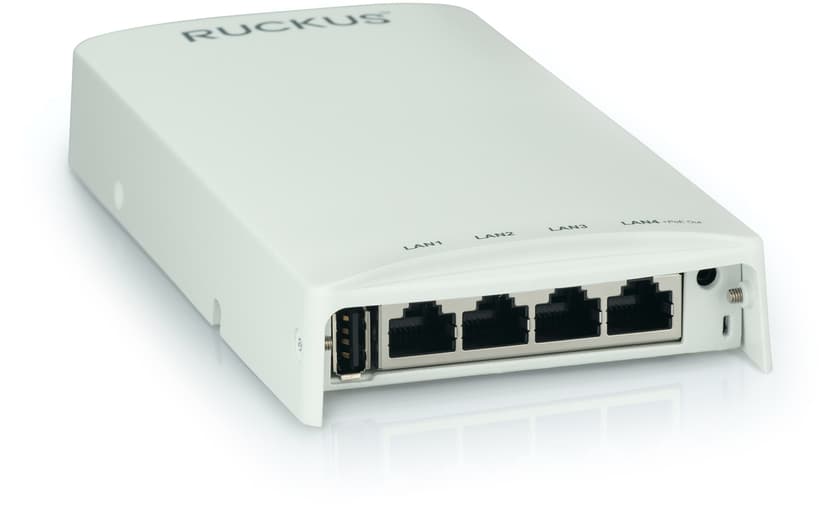 Ruckus Wi-Fi 6 dual-band concurrent 2.4 GHz &amp; 5 GHz, Wired/Wireless Wall Switch, BeamFlex+, 1 10/100/1000 &amp; 4 10/100/1000 Ethernet Access Ports, POE in, PoE out (one port), USB port. Does not include DC power supply.