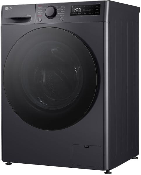 LG | Washing machine with dryer | F4DR510S2M | Energy efficiency class A | Front loading | Washing capacity 10 kg | 1400 RPM | Depth 56.5 cm | Width 60 cm | Display | LED | Drying system | Drying capacity 6 kg | Steam function | Direct drive | Middle Black