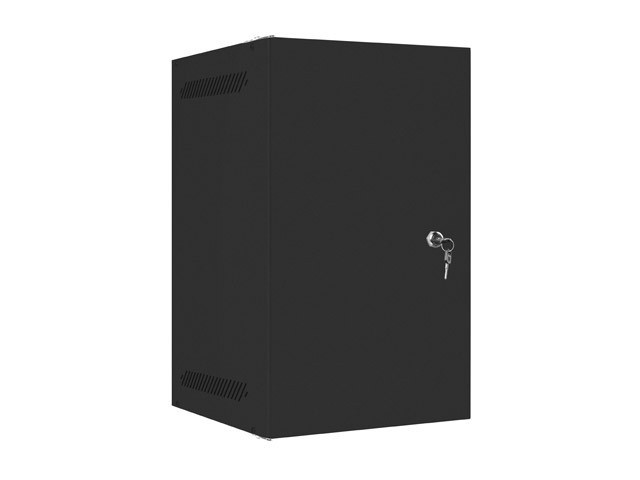 Lanberg 10&quot; wall-mount rack cabinet, 9U/280*310 with metal door (flat pack), black