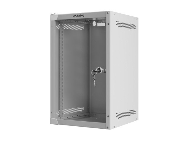 Lanberg rack cabinet 10&quot; wall-mount 9U/280*310 (flat pack) with glass door, grey