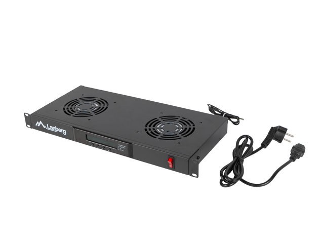 Lanberg 19&quot; fan unit / ventilation panel with LCD 2 fans + thermostat 230V
