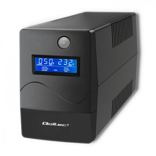 Qoltec line-interactive UPS Monolith 850VA/480W, LCD, USB, RJ45