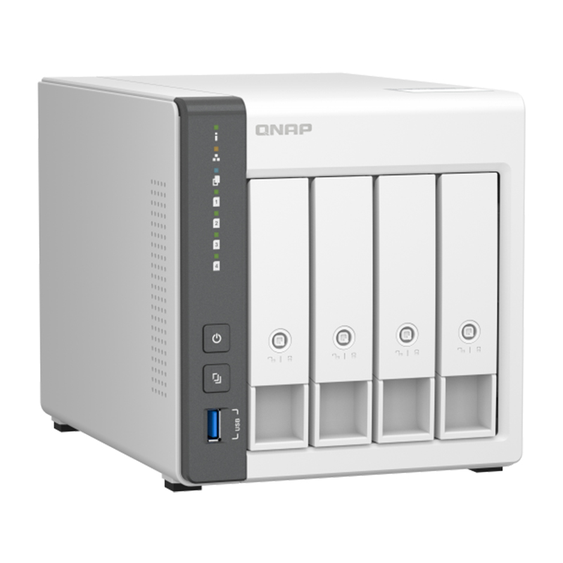 QNAP TS-433-4G 4-bay 2.5GbE desktop NAS, Quad-core processor, 4GB DDR4 RAM, diskless