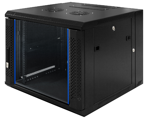 Toten 19” wall cabinet 9U, system Z, 600*600, glass door, black