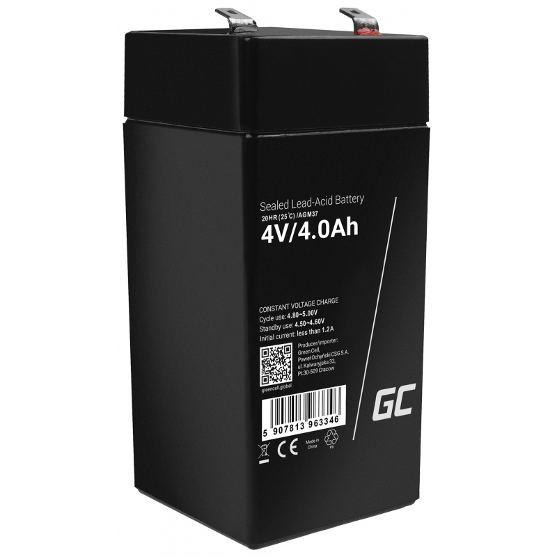 Green Cell® AGM 4V 4Ah VRLA battery gel deep cycle toys for kids alarm systems for toy vehicles toy car