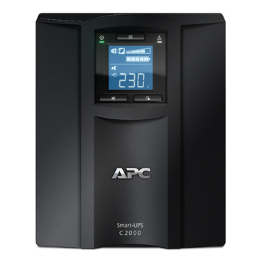 APC Smart-UPS C, Line Interactive, 2000VA, tower, 230V, 6*IEC C13+1*IEC C19 outlets, USB &amp; Serial communication, AVR, graphic LCD
