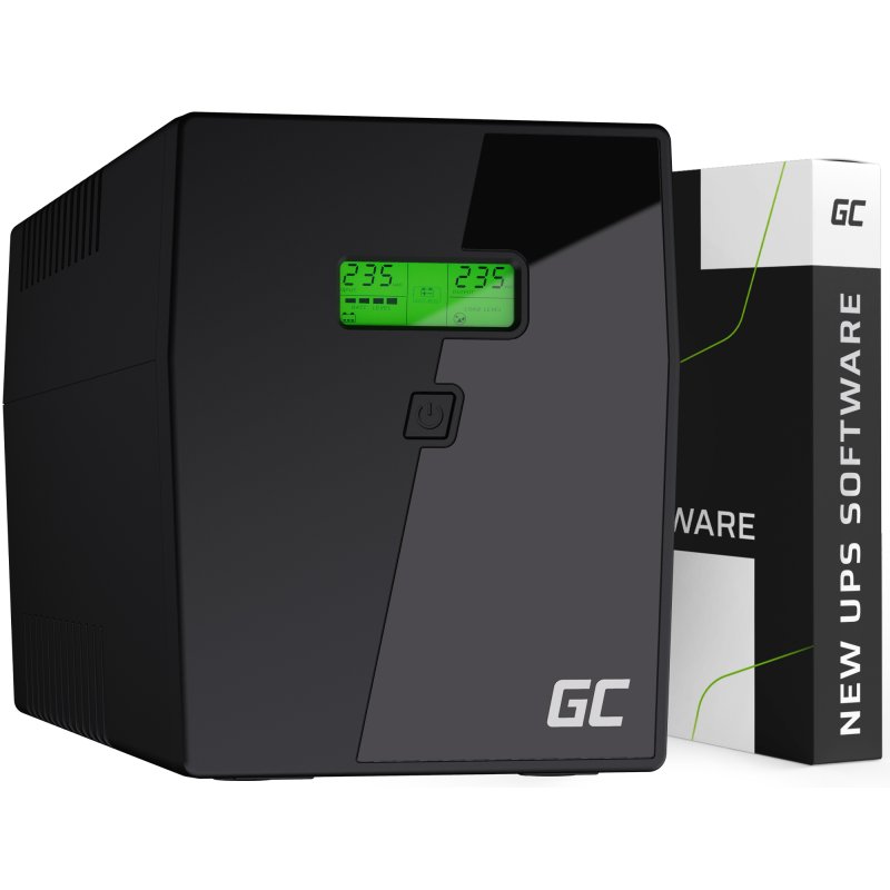 Green Cell line-interactive UPS 2000VA/1200W with LCD display, 4*Schuko sockets