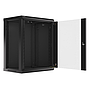 Lanberg rack cabinet 19" wall-mount 15U/600*450 (flat pack) with glass door black V2