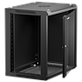 Netrack 19" wall-mount F-Line rack cabinet, 12U 600*450, glass door, black, flat-pack