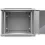 Netrack 19" wall-mount F-Line rack cabinet, 9U 600*600, glass door, gray, flat-pack