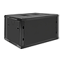 Qoltec 19" wall-mount rack cabinet 6U 600*370*450, with glass door, black