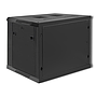 Qoltec 19" wall-mount rack cabinet 9U 600*500*600, with glass door, black