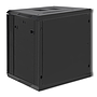 Qoltec 19" wall-mount rack cabinet 12U 600*635*600, with glass door, black